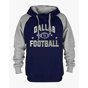Dallas Football Embroidery Soft Classic Blue Long Sleeve Hoodie Size L Unisex